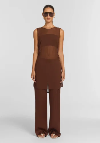 Viktoria & Woods Tops|Best Sellers>Halcyon Tunic CHESTNUT