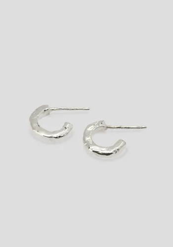 Viktoria & Woods Jewellery>Hammered Huggies STERLING SILVER