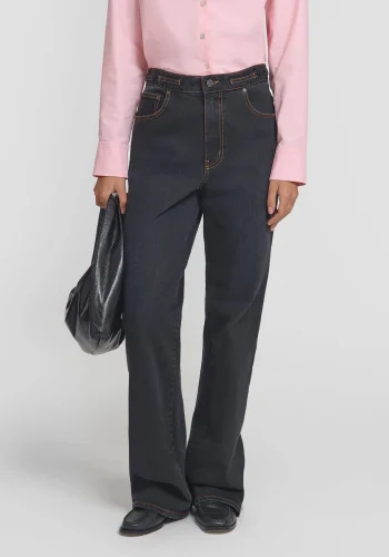 Viktoria & Woods Wide Leg|Straight Leg>Hutchence Jean WASHED BLACK DENIM