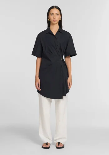 Viktoria & Woods Best Sellers|Dresses>Peaches Shirt Dress FRENCH NAVY