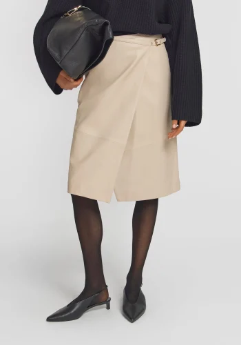 Viktoria & Woods Skirts|Best Sellers>Porsche Leather Skirt BONE