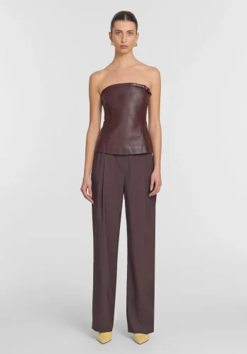 Viktoria & Woods Best Sellers>Royale Leather Top DEEP PLUM
