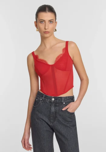 Viktoria & Woods Best Sellers>Salacious Bustier SUNSET RED
